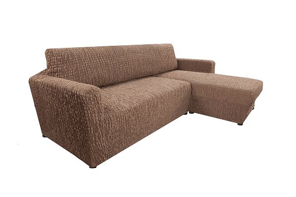 Чехол на угловой диван с правым выступом Сиена Венера коричневый цены,отзывы, забрать со склада в Самаре